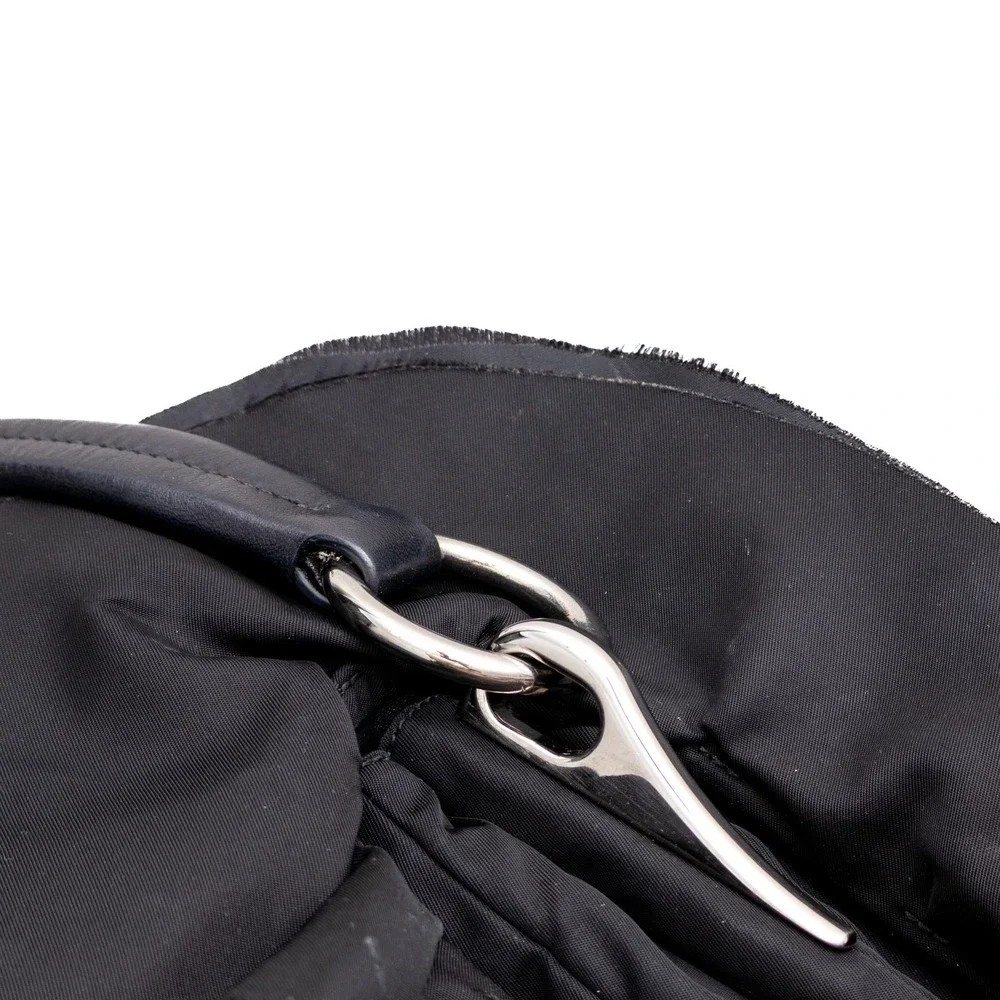 Authentic Women's Prada Tessuto‎ Black Nylon Ruffle Shoulder Bag